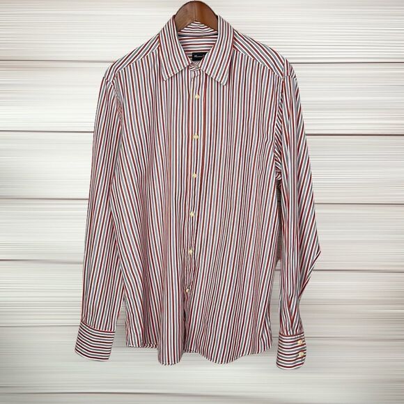 Massimo Dutti Striped Fitted Button Down Shirt, Long Sleeves size XL - Picture 3 of 11